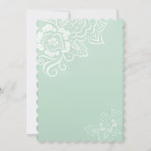 Bloemenvaas Mint Green Wedding Invitation Kaart (Achterkant)