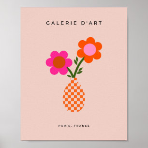 Bloemenvaas Roze Sinaasappel Neutraal Poster