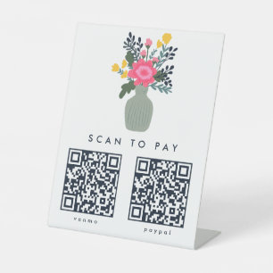 BLOEMENVAS Aangepaste Bloemist Markt QR Code om te Reclamebord Met Voetstuk