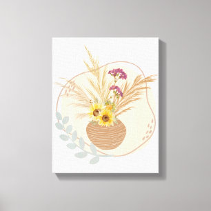 Bloemenvase Bloemstuk wandkunst Canvas Afdruk