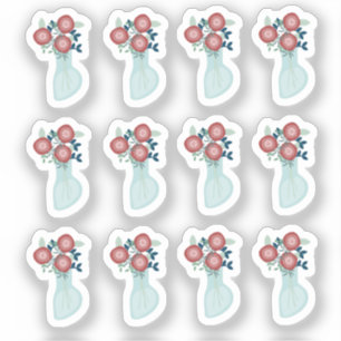 Bloemenvazegroenplanner sticker set