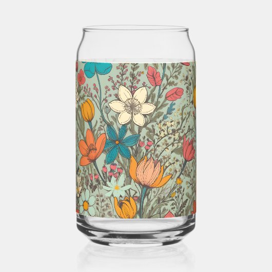 Bloemenveerpatroon Blikvorm Glas (Voorkant)
