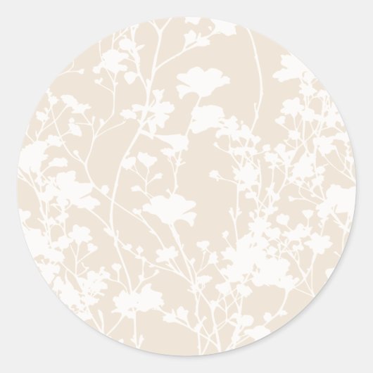 Bloemenveld (Champagne) Ronde Sticker (Voorkant)