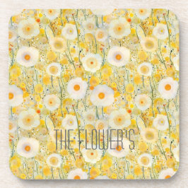 Bloemenveld Geel Sinaasappel Natuur Happy Fun Bier Onderzetter