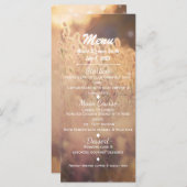 Bloemenveld rustieke land bruiloft menu (Voorkant / Achterkant)