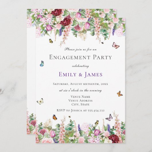 Bloemenverlovingsfeest Kaart (Voorkant / Achterkant)