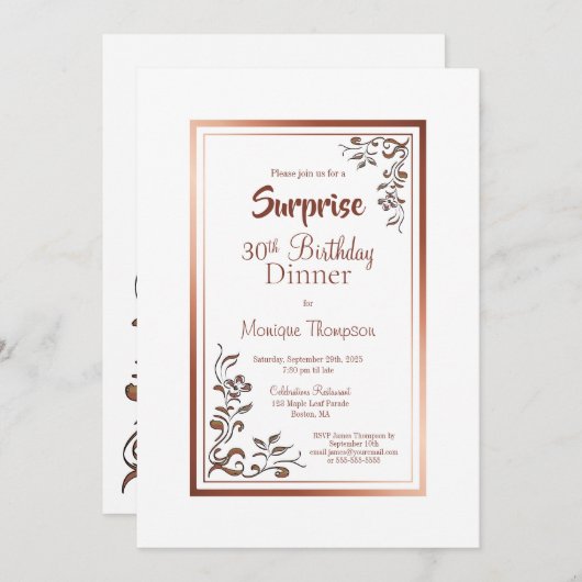 Bloemenverrassing 30e verjaardag Kaart (Voorkant / Achterkant)