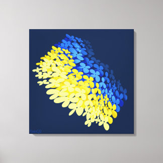 Bloemenvlag van Oekraïne Canvas Afdruk
