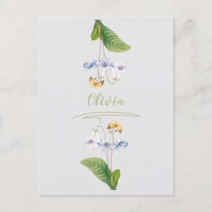 Bloemenvlinder Botanische Illustratie Briefkaart