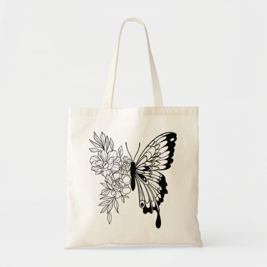 Bloemenvlinder Canvas tas (Voorkant)