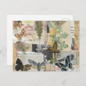 Bloemenvlinder  Ephemera Decoupage Briefkaart (Voorkant / Achterkant)