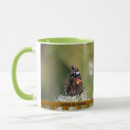 Bloemenvlinder Liefde zomer script persoonlijk Mok (Links)