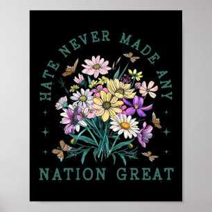 Bloemenvlinders Anti Trump Democraat President L Poster