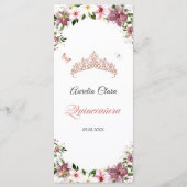 Bloemenvlinders Quinceañera Menu (Achterkant)