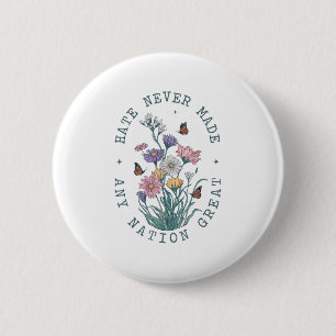 Bloemenvlinders tegen Trump Democraat President L Ronde Button 5,7 Cm