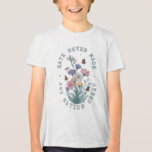 Bloemenvlinders tegen Trump Democraat President L Tri-Blend Shirt