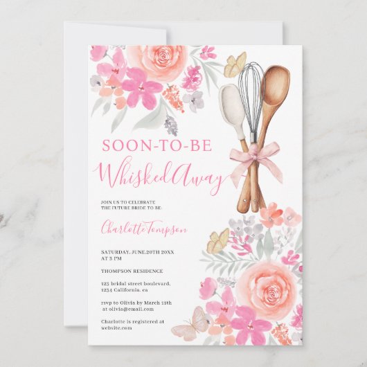 Bloemenvlinders weggespoeld vrijgezellenfeest kaart (Voorkant)