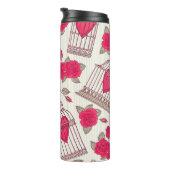 Bloemenvogelkooien Rozen Patroon Thermosbeker (Geroteerd rechts)