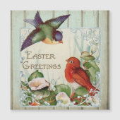  Bloemenvogels Pasen Magnetische Kaart (Voorkant)