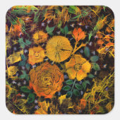 bloemenvonken vierkante sticker (Voorkant)