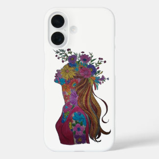 Bloemenvrouw Bloemenkunst Hoesje voor Telefoon