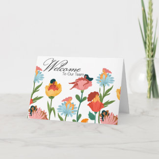 Bloemenvrouwen Welkom bij het Team New Employee Kaart