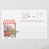 Bloemenwagen - Wie ben ik vrijgezellenfeest spel Briefpapier (Voorkant)