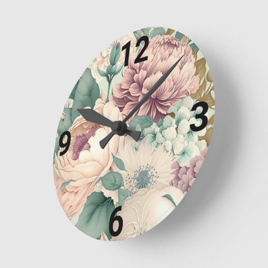 BLOEMENWANDKLOK RONDE KLOK (Hoek)