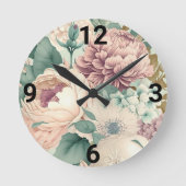 BLOEMENWANDKLOK RONDE KLOK (Voorkant)