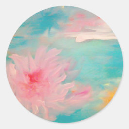 bloemenwater ronde sticker