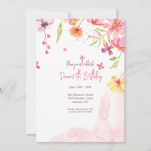 Bloemenwaterval kaart (Voorkant)