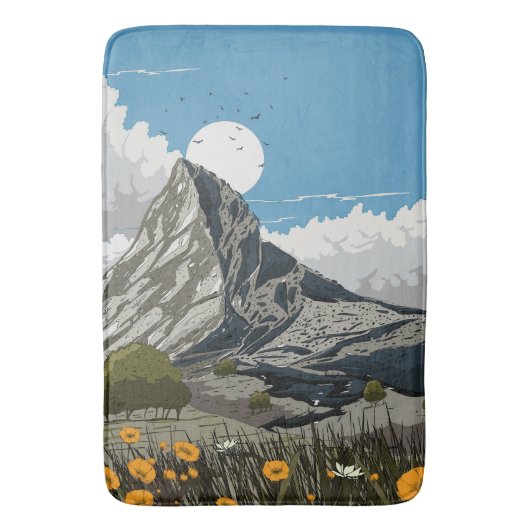 Bloemenweide Berg Badmat (Voorkant Verticaal)