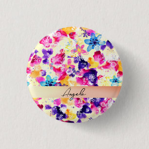 Bloemenweide Vervallen Bloemen Ronde Button 3,2 Cm