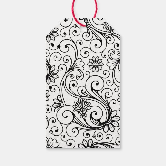 Bloemenwervelvakantie dank u cadeau label cadeaulabel (Achterkant)