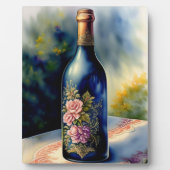 Bloemenwijnfles Stilleven Tafelblad Plaque Fotoplaat (Voorkant)