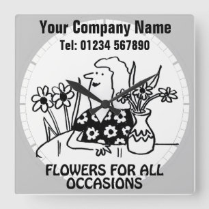 Bloemenwinkel Bloemist Wall Vierkante Klok