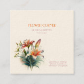 Bloemenwinkel Lelies Vierkante Visitekaartje (Voorkant)