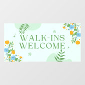 Bloemenwinkel Ontvangt Loopklanten Welkom Raamsticker (Vel)