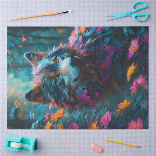 Bloemenwolf 2 tissuepapier (Craft)