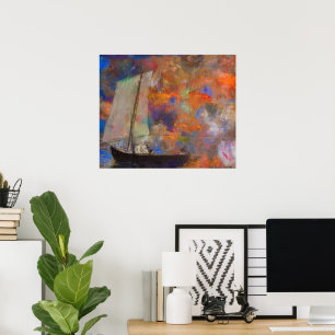 Bloemenwolken van Odilon Redon Poster