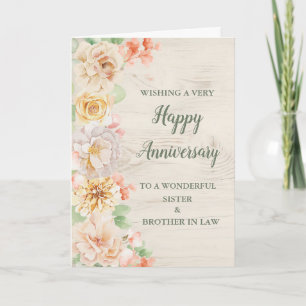 Bloemenzuster & Broeder in Law Jubileum Kaart