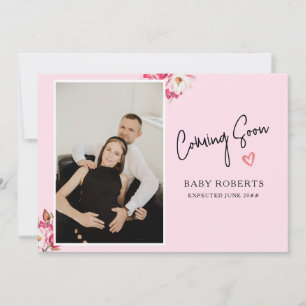 Bloemenzwangerschap foto aankondiging Binnenkort