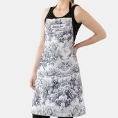 bloemenzwart toile de jouy monogram schort (Insitu)