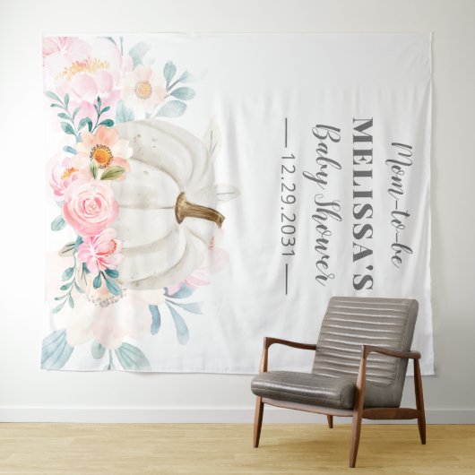 Bloemetjes Baby Borrel Roze Rozen Pompoen Mama in Wandkleed (In Situ (horizontaal))