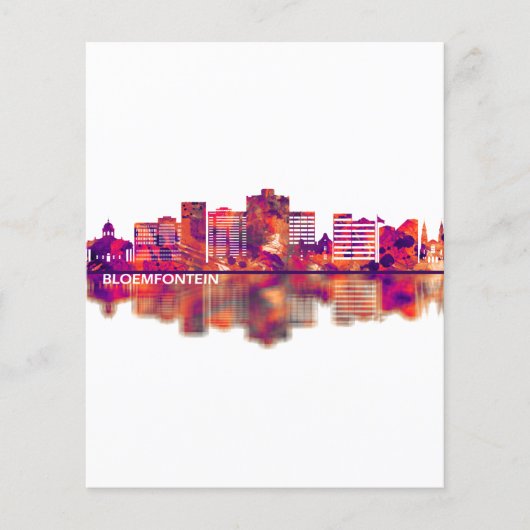 Bloemfontein Zuid-Afrika Silhouette Flyer (Voorkant)