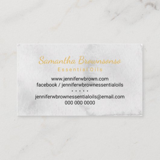 Bloemgeel Daisy waterverf aromatherapie Visitekaartje (Achterkant)