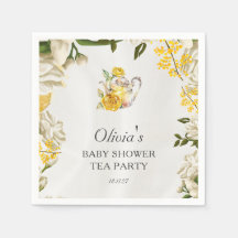 Bloemgeel Groene Thee Party Baby shower Papier