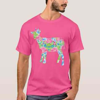 Bloemgeit Kleurrijke bloemen Ik hou van geiten T-shirt