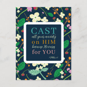 Bloemgeschriften 1 Petrus 5:7 Briefkaart