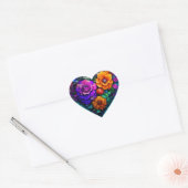 Bloemgevulde hart Valentijnsdag Hart Sticker (Envelop)